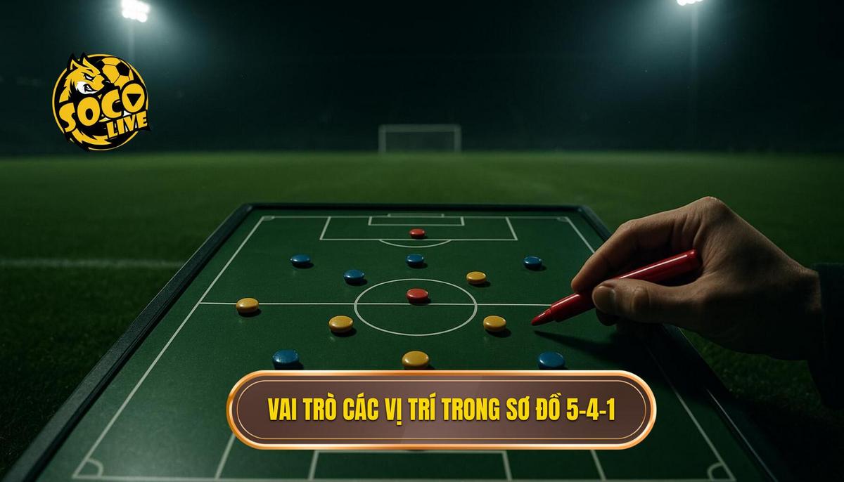 Vai trò chìa khóa của các vị trí trong sơ đồ 5-4-1